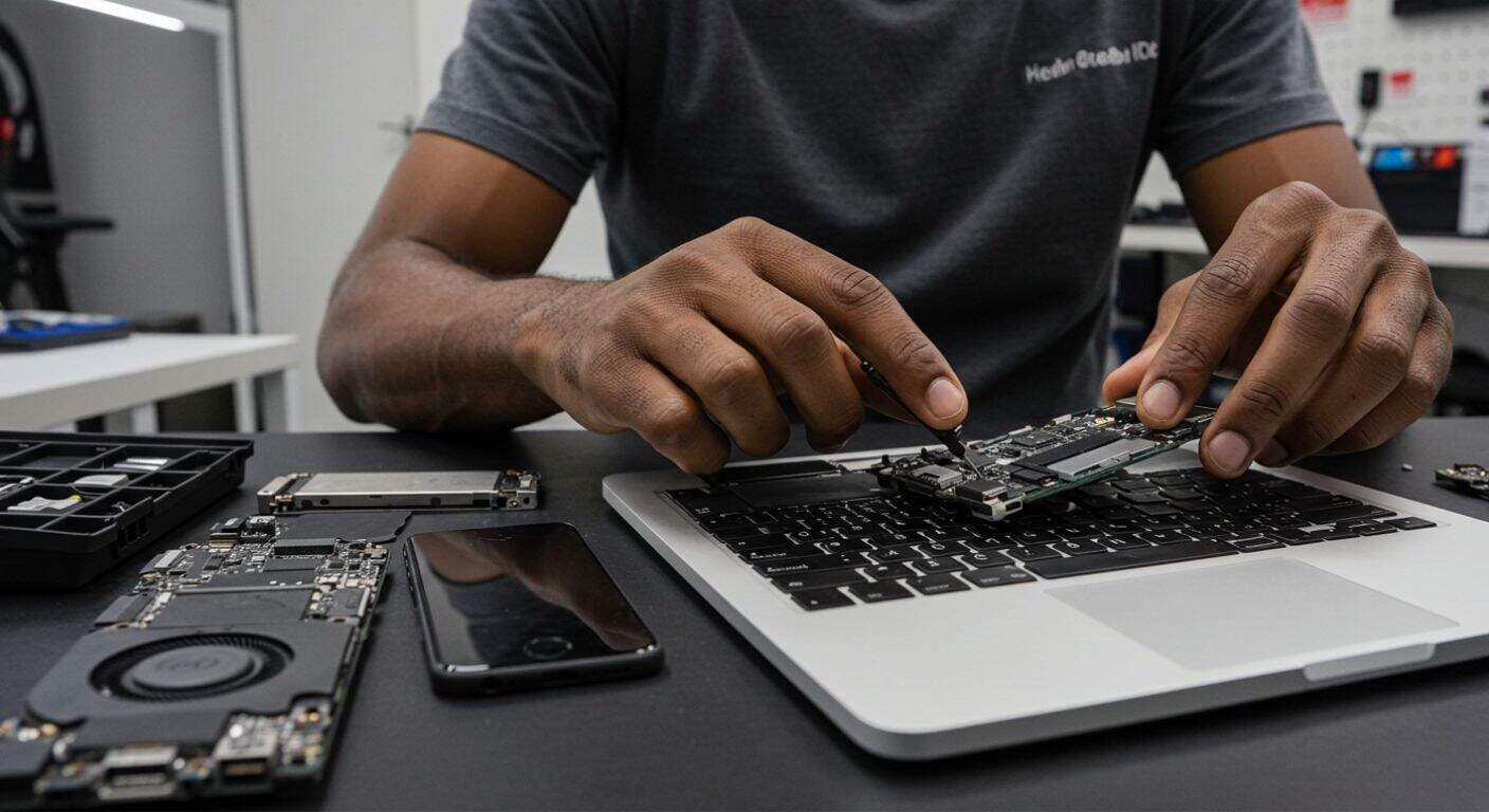 Professional device repair workspace